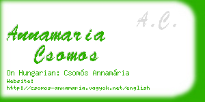 annamaria csomos business card